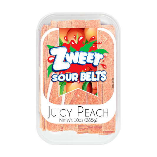 ZWEET SOUR BELTS PEACH 6/10oz