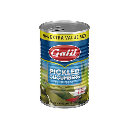 GALIL CUCUMUMBERS PICKLES 18-25 MINI BRINE +20% EXTRA 12/23oz