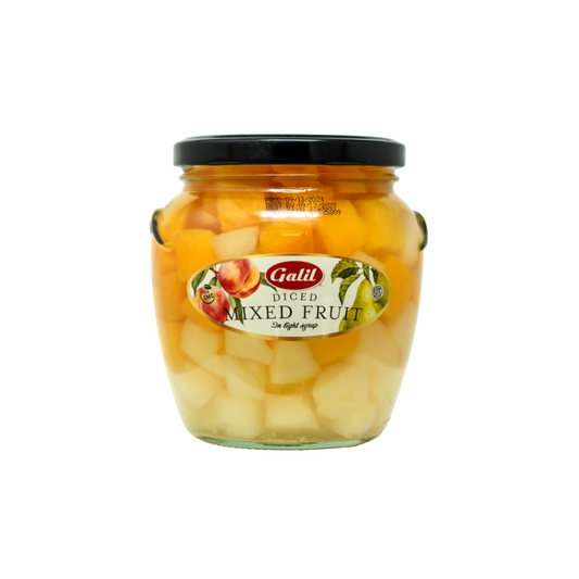 GALIL MIXED FRUIT PEACH PEAR DICED LIGHT SYRUP JAR 12/530g