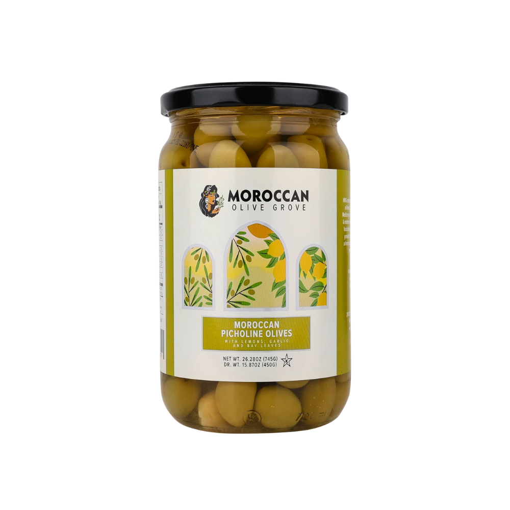 MOROCCAN GREEN WHOLE OLIVES WITH LEMON 8/740g