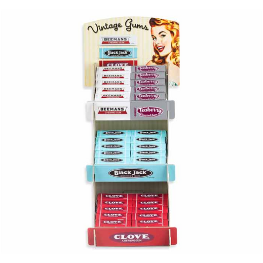 NOSTALGIA GUM COUNTER DISPLAY-BEEMAN BLCKJCK CLOVE TEABRY