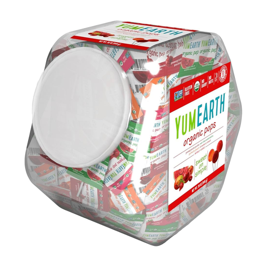 yum earth lollipops organic tub 845g/6