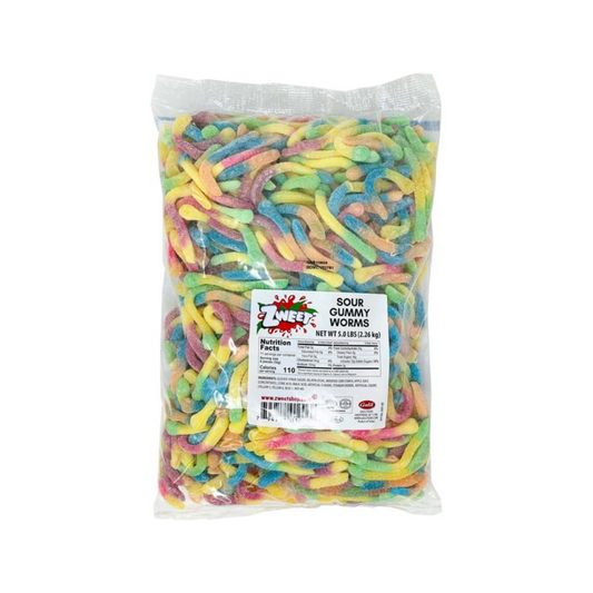 ZWEET GUMMY SOUR WORMS BULK 4/2.26kg