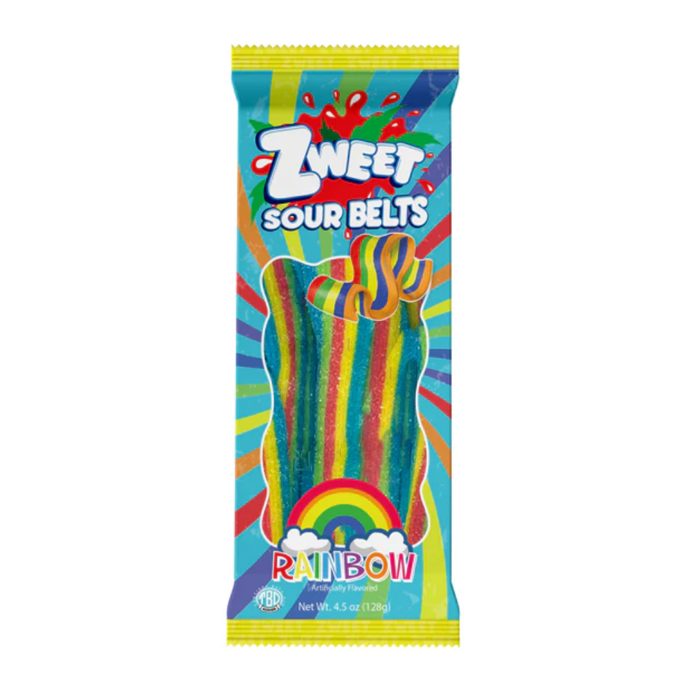 ZWEET SOUR BELTS RAINBOW GO-PACK 12/4.5oz